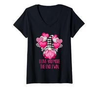Mujer I Love You More The End I Win with Funny GNOME Valentine Camiseta Cuello V