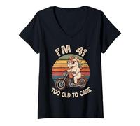 Mujer I’M 41 and Still Cruisin Cumpleaños Años Moto Motociclista Camiseta Cuello V