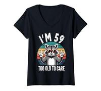 Mujer I’m 59 Too Old to Care Cumpleaños Camiseta Cuello V