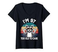Mujer I’m 97 Too Old to Care Cumpleaños Camiseta Cuello V