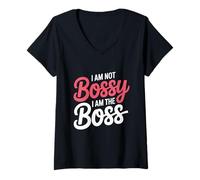 Mujer I’m Not Bossy I Am The Boss Funny Office Quote Camiseta Cuello V