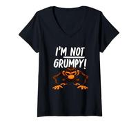 Mujer I’m Not Grumpy Funny Angry Monkey Men Women Kids Camiseta Cuello V