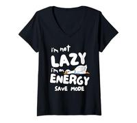 Mujer I’m Not Lazy, Funny Goose Energy Saving Mode Camiseta Cuello V