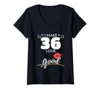 Mujer I Make 36 Look Good - Cumpleaños número 36 para Mujer Camiseta Cuello V