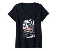 Mujer I Make Metal Bend To My Will Herrero Camiseta Cuello V