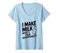 Mujer I Make Milk What Your Superpower Funny Mom Life Camiseta Cuello V