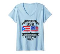 Mujer I May Live In The USA Puerto Rico Story Camiseta Cuello V