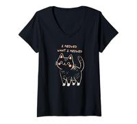 Mujer I Meowed What I Meowed Cute Cat Camiseta Cuello V