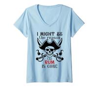 Mujer I Might Be The Reason The Rum is Gone Pirate Drinking Funny Camiseta Cuello V