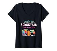Mujer I Need A Huge Cocktail Hold The Tail Colorido Tropical Adulto Camiseta Cuello V