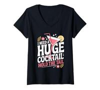 Mujer I Need A Huge Coctail Funny Adult Humor Funny Drinking Quote Camiseta Cuello V