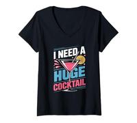 Mujer I Need A Huge Coctail Funny Adult Humor Funny Drinking Quote Camiseta Cuello V