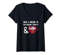 Mujer I Need Avocado Toast and Coffee Vegan Camiseta Cuello V