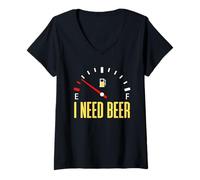 Mujer I Need Beer Funny Fuel Gauge Tee for Beer Lovers & Party Camiseta Cuello V
