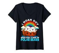 Mujer I Noah Guy Que Tenía Un Par De Osos Polares Arca De Noé Religión Camiseta Cuello V