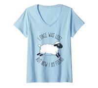 Mujer I Once Was Lost But Now I Am Found Verso de la Biblia Cristiano Camiseta Cuello V