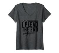 Mujer I Plead The 2nd Enmienda - AR15 Rifle Pro Guns Funny Gun Camiseta Cuello V