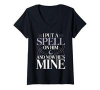 Mujer I Put A Spell On Him and Now He's Mine Love Witchy Vibe |- Camiseta Cuello V