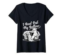 Mujer I Read Past My Bedtime Camiseta Cuello V