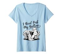 Mujer I Read Past My Bedtime Camiseta Cuello V
