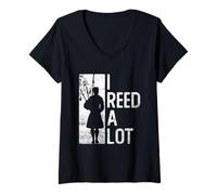 Mujer I Reed A Lot - Gaita Música Escocesa Camiseta Cuello V
