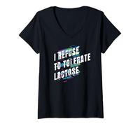 Mujer I Refuse to Tolerate Lactose Ironic Camiseta Cuello V