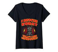 Mujer I Rescue Korat Cat What's Your Superpower Funny Cats Lover Camiseta Cuello V