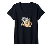 Mujer I Run On Caffeine & Cynicism Funny Coffee Lover Design Camiseta Cuello V