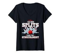 Mujer I See More Splits Than The Gynecologist - Camiseta para Bolos Camiseta Cuello V