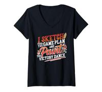 Mujer I Sketch The Game Plan and Paint The Victory Dance Camiseta Cuello V