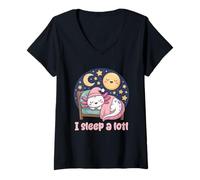 Mujer I Sleep A Lotl, Cute Axolotl Sleeping Camiseta Cuello V
