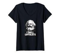 Mujer I Smell Capitalists, Karl Marx, Comunismo, Marx Camiseta Cuello V