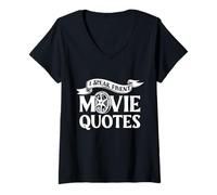Mujer I Speak Fluent Citas De Películas Cine Cine Buff Cinephile Camiseta Cuello V