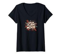 Mujer I Speak Fluent Movie Film Lover Cinema Fan Design Camiseta Cuello V