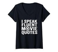 Mujer I Speak Fluent Movie Quotes - Funny Dichos Películas para Amantes del Cine Camiseta Cuello V