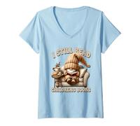 Mujer I Still Read Childrens Books For Mom Cute Teacher GNOME Camiseta Cuello V