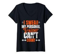 Mujer I Swear My Personal Trainer Can t Count Camiseta Cuello V