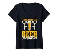Mujer I Thought She Said Beer Competition Camiseta Cuello V