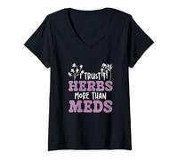 Mujer I Trust Herbs More Than Meds Funny Natural Healing Herbolario Camiseta Cuello V