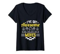 Mujer I’ve Got Awesome Moves Funny Chess Design Camiseta Cuello V
