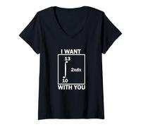 Mujer I Want 69 with You Integral matemática Divertida Camiseta Cuello V