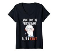 Mujer I Want To Stop Philosophizing But I Kant Immanuel Philosophy Camiseta Cuello V