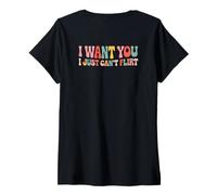 Mujer I Want You I Just Can't Flirt Funny Sexy Adult Humor Quote Camiseta Cuello V