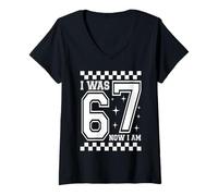 Mujer I Was 6 Now I'm 7 Funny 67 Birthday Boys Girls Party Camiseta Cuello V