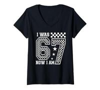 Mujer I Was 6 Now I'm 7 Funny 7 Years Old 6 7 Birthday Party Kids Camiseta Cuello V
