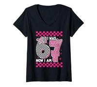 Mujer I Was 6 Now I'm 7 Seven Years Old Birthday Boys Girls Kids Camiseta Cuello V