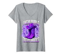 Mujer I Wear Purple For Lupus Awareness Camiseta Cuello V