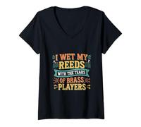 Mujer I Wet My Reeds with The Tears of Brass Players - Camiseta Cuello V
