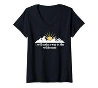 Mujer I Will Make a Way in The Wilderness Bible Verse Isaiah 43:19 Camiseta Cuello V