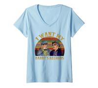 Mujer I Will My Daddy'S Records Retro Vintage Sunset Camiseta Cuello V